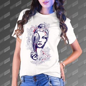 تیشرت زنانه طرح Ethereal Beauty Depiction TS-395