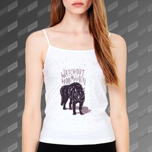 تاپ زنانه طرح Angry Cat TS-398