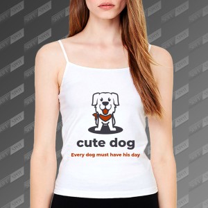 تاپ زنانه طرح Cute Dog TS-399