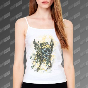 تاپ زنانه طرح Valkyrie Viking Skull TS-402