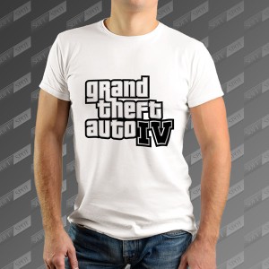 تیشرت سفید Grand Theft Auto IV TS-30