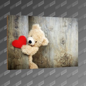 تخته شاسی طرح Red heart Teddy bear MDF-07