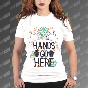 تیشرت زنانه طرح Hands Go Here TS-415
