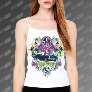 تاپ زنانه طرح Las Vegas Car Show TS-417