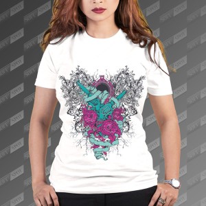 تیشرت زنانه طرح Rose-Infused Armament TS-419