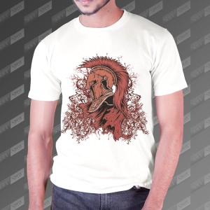 تیشرت مردانه طرح Helmet of Spartan TS-420