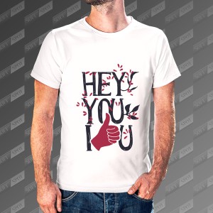 تیشرت مردانه طرح Hey You I Like U TS-473