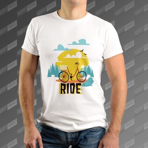 تیشرت مردانه طرح Ride a Bike TS-476