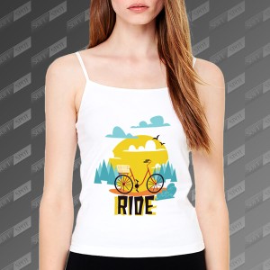 تاپ زنانه طرح Ride a Bike TS-478