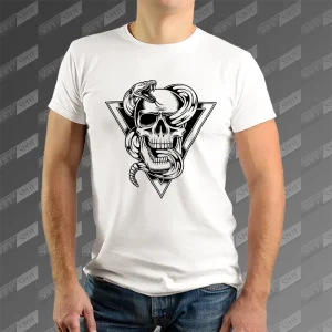 تیشرت مردانه طرح Skull and Snake TS-548