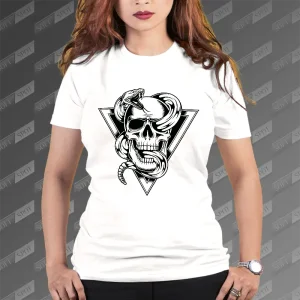 تیشرت زنانه طرح Skull and Snake TS-549