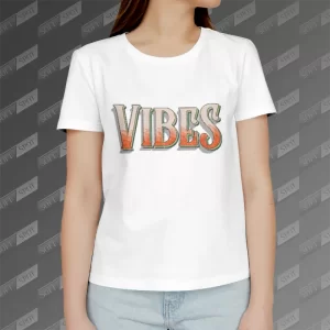 تیشرت زنانه طرح Vibes TS-593