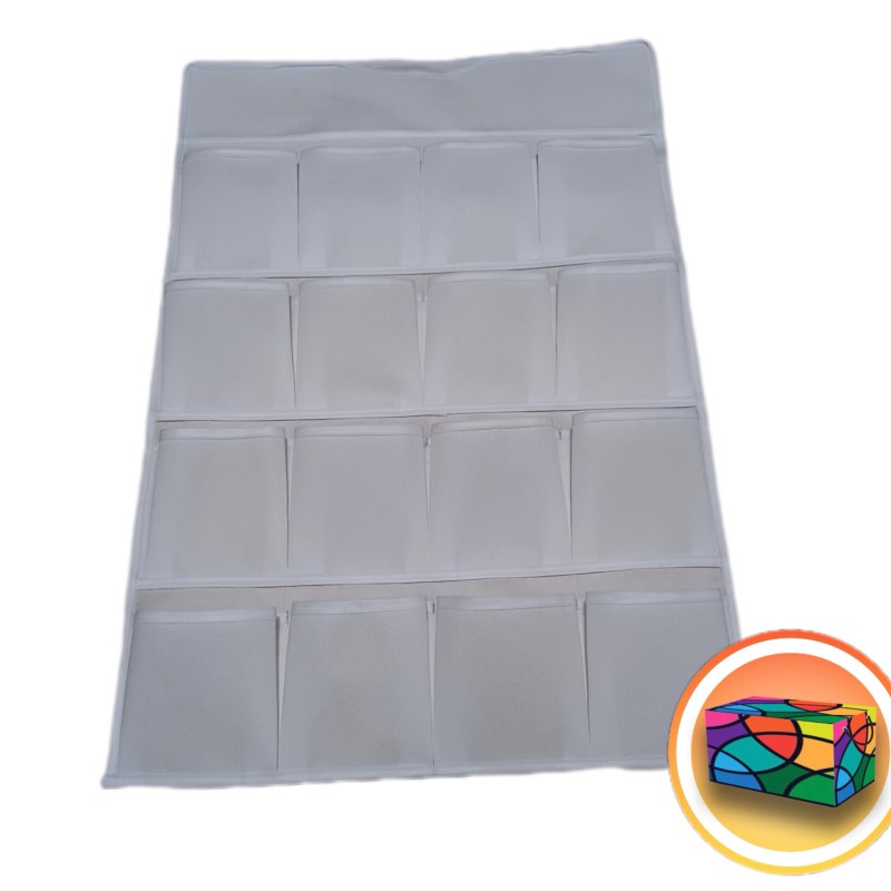 جا جورابی و لباس اویز 16 خانه نوار سفید