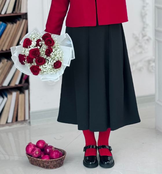 دامن زنانه مشكي كرپ