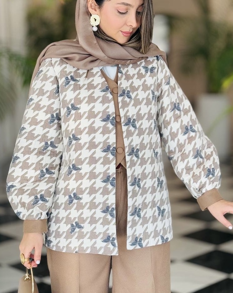 مانتو زنانه مدل پروانه موکا(ارسال فوری قبل عید)