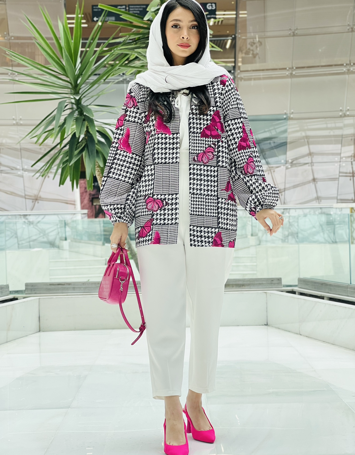 مانتو زنانه مدل پروانه سرخابی