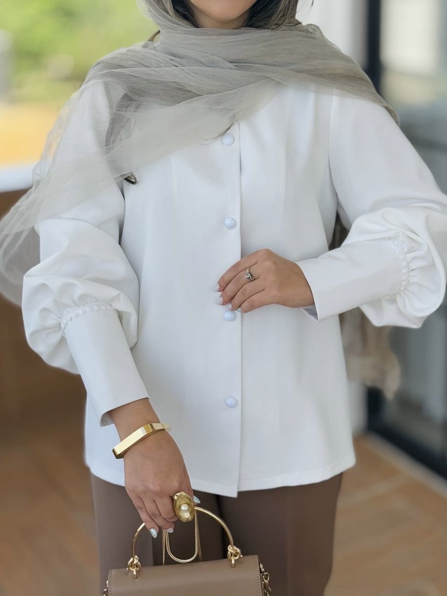 شومیز کرپ مچ دانتل زنانه