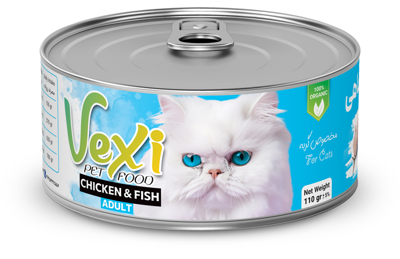 کنسرو گربه وکسی مرغ و ماهی