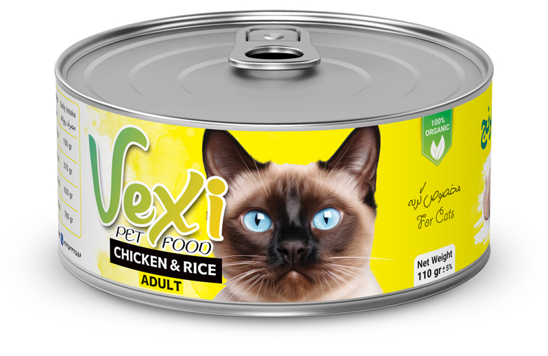 کنسرو گربه وکسی برنج و مرغ