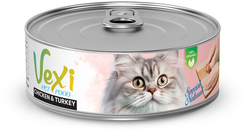 کنسرو نچرال وکسی - سینه مرغ و بوقلمون