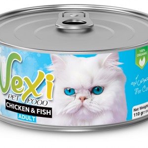 کنسرو گربه وکسی مرغ و ماهی