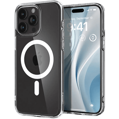 کاور Spigen Ultra Hybrid Magsafe iPhone 15Pro Clear White