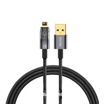 کابل USB to Lightning بیسوس مدل Explorer Series Auto Power-Off Fast Charging 1m Black