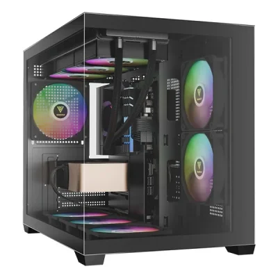 کیس کامپیوتر گیم دیاس مدل AURA GC10M V2 Black ARGB