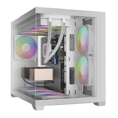 کیس کامپیوتر گیم دیاس مدل AURA GC10M V2 White ARGB