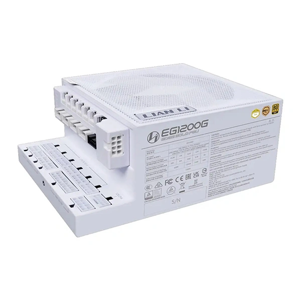 پاور 1200 وات لیان لی مدل EDGE GOLD 1200 UK White Full Modular به همراه هاب