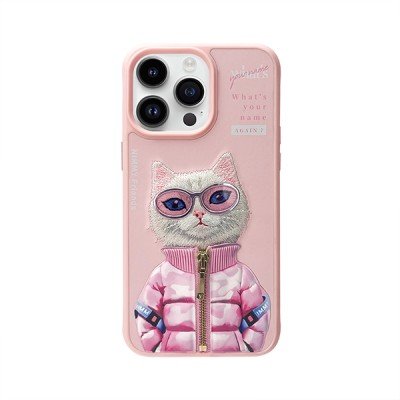 کاور طرح دار IPhone 15 Promax  نیمی مدل pussy cat