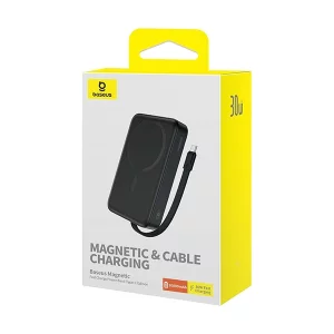 پاوربانک بیسوس مدل Magnetic Mini Wireless Fast Charge Type-C Edition Lemon Yellow ظرفیت 10000 میلی آمپر ساعت