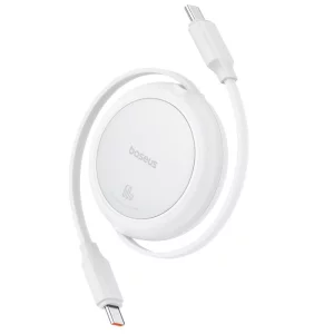کابل دو سر تایپ سی Baseus Free2Pull Mini Charging Cable 60w 1m Moon White