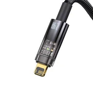 کابل USB to Lightning بیسوس مدل Explorer Series Auto Power-Off Fast Charging 1m Black