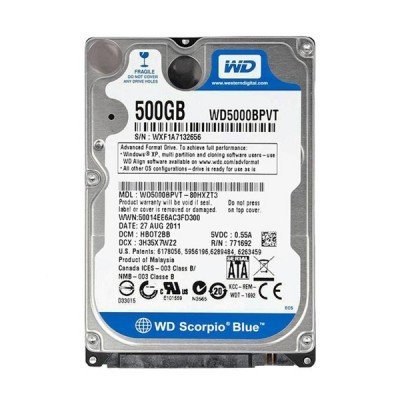 هارددیسک وسترن دیجیتال لپ تاپ مدل Blue WD5000BPVT 500GB