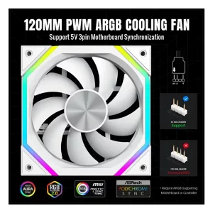 فن کیس گیم مکس مدل FN12A-N2 White