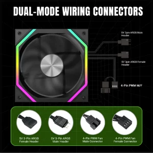 فن کیس گیم مکس مدل FN12A-N2-R Black