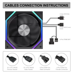 فن کیس گیم مکس مدل FN12A-N2-R Black