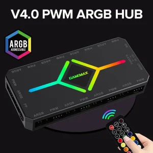 هاب کنترل نورپردازی و سرعت فن گیم مکس مدل V4.0 ARGB HUB PWM Black