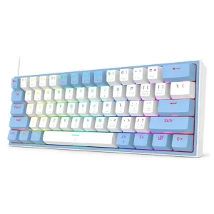کیبورد مخصوص بازی ردراگون مدل Fizz K617 white and blue