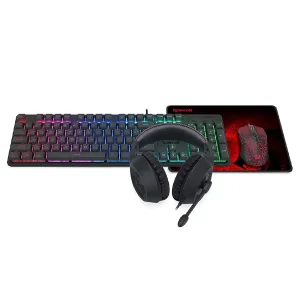 هدست و کیبورد و موس و موس پد مخصوص بازی ردراگون مدل Essentials S107P-BA
