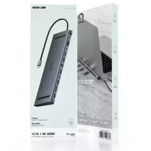 هاب 12 پورت USB-C گرین لاین مدل GN12N1CHUBGY