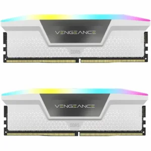 حافظه رم دسکتاپ کورسیر مدل VENGEANCE RGB 32GB 16GBx2 DDR5 5200MHz CL40 White