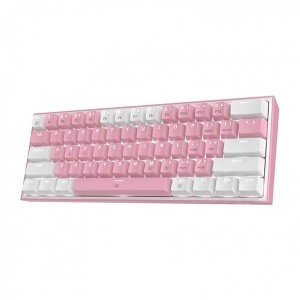 کیبورد گیمینگ ردراگون مدل REDRAGON Fizz K617 white and pink