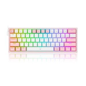 کیبورد مخصوص بازی ردراگون مدل Fizz K617 white and pink