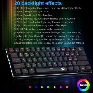 کیبورد گمینگ ردراگون مدل Redragon Elise K615P-KBS