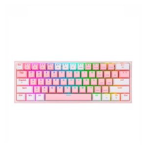کیبورد مخصوص بازی ردراگون مدل  REDRAGON Fizz pro K616 white and pink