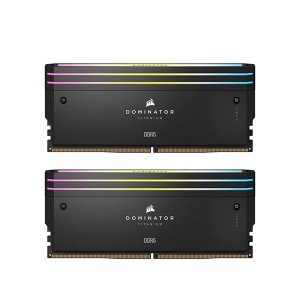 حافظه رم دسکتاپ کورسیر مدل DOMINATOR Titanium RGB 32GB 16GBx2 DDR5 6400Mhz CL32