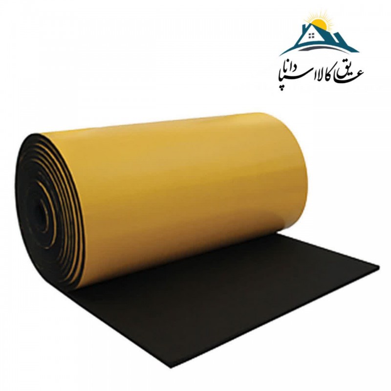 عایق رولی الاستومری ضخامت 13 میلی متر پشت چسب دار نخ دار