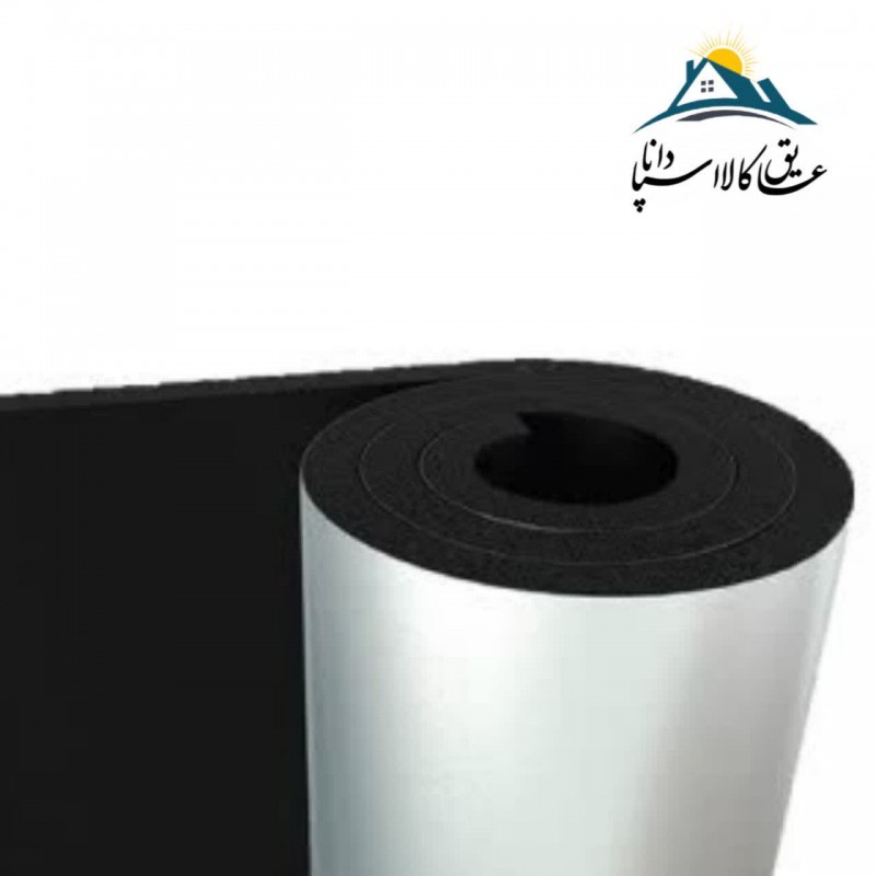 عایق رولی الاستومری ضخامت 50 میلی متر روکش آلومینیوم 130 میکرون